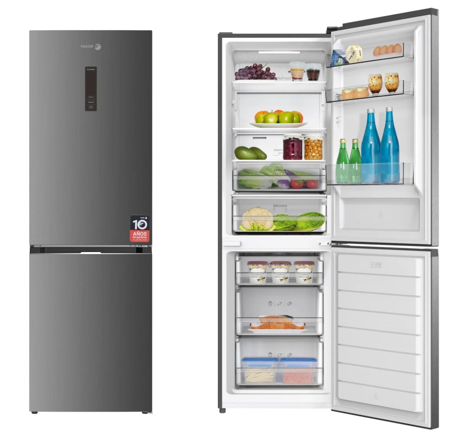 Fagor 3FFK-6677X - Frigorífico Combi 186x59.5Cm Total NoFrost Modo ECO Clase C Inox