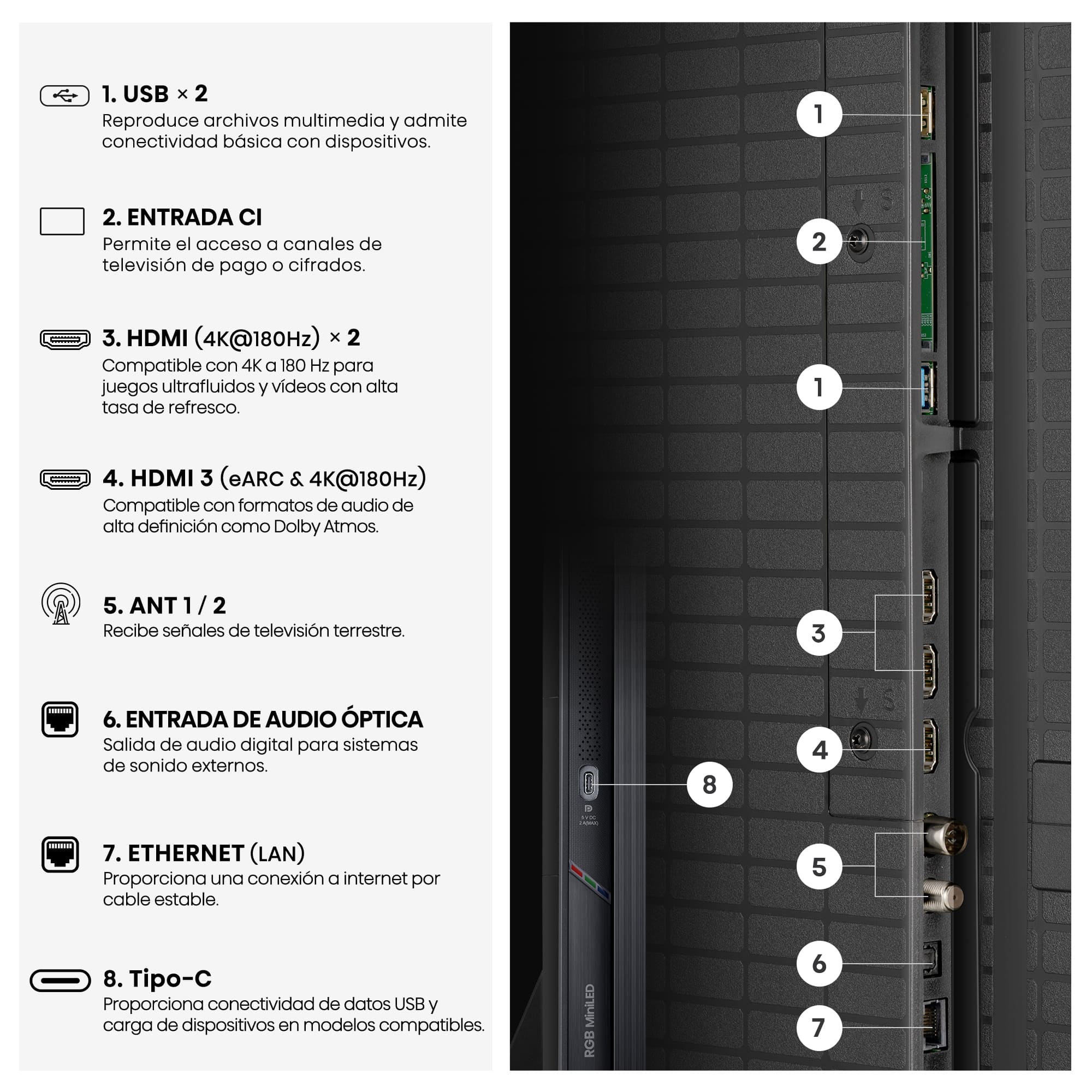 Hisense 65UR9S - Televisor Smart TV de 65" Serie UR9 RGB Mini LED con Dolby Vision IQ - Imagen 3
