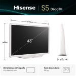 Hisense 43S5Q - Televisor QLED de 43 pulgadas Smart TV con IA Blanca