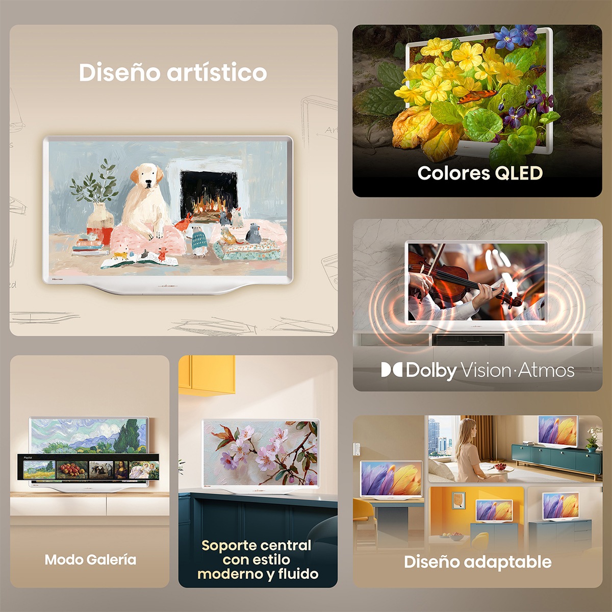Hisense 43S5Q - Televisor QLED de 43 pulgadas Smart TV con IA Blanca - Imagen 2