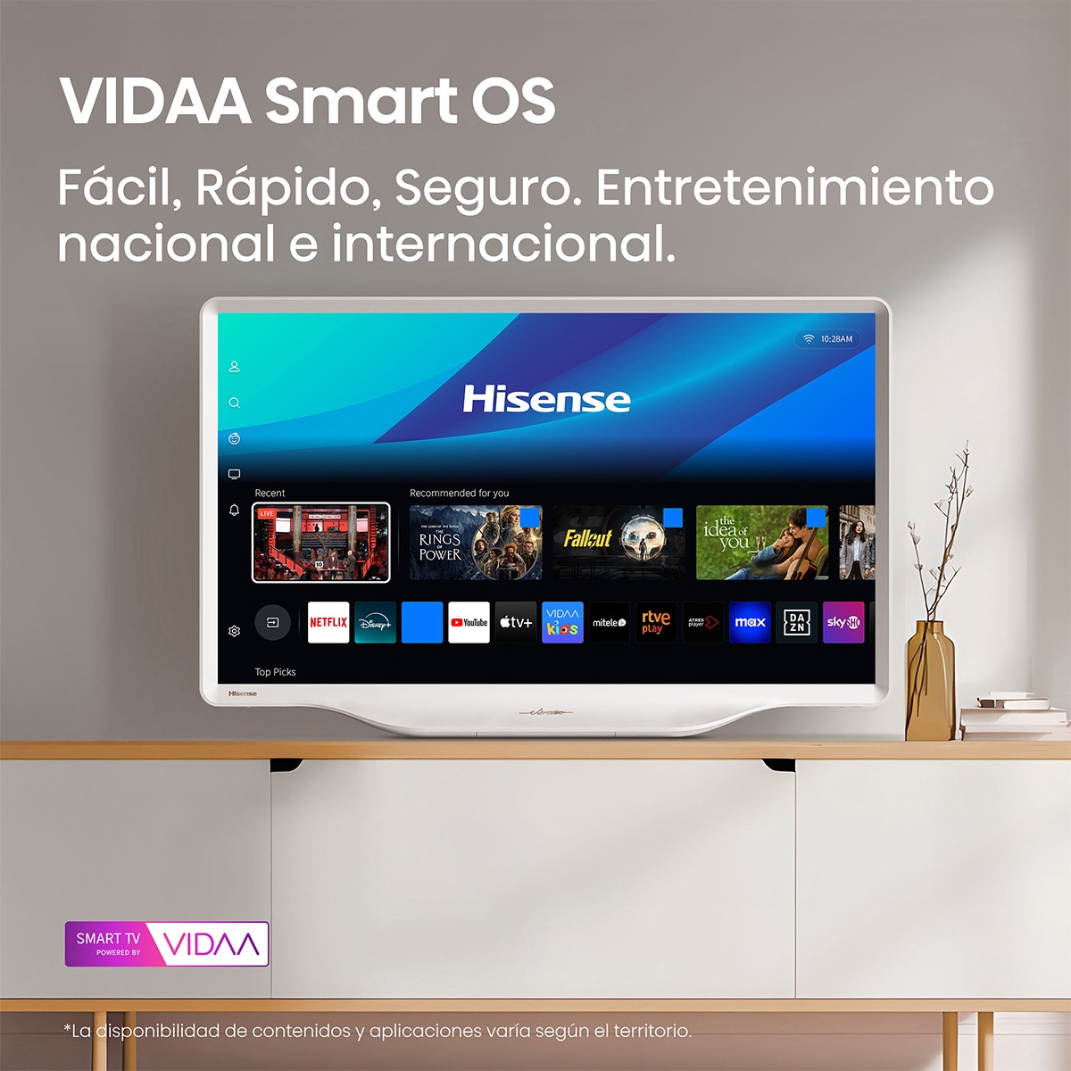 Hisense 43S5Q - Televisor QLED de 43 pulgadas Smart TV con IA Blanca - Imagen 9