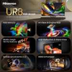 Hisense 65UR8S - TV 65" RGB MiniLED UHD 4K, 180Hz Nativos y Sonido Devialet
