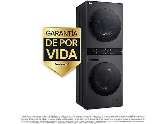 Lavadora secadora - LG WT1210BBF, Torre de lavado 12/10 kg, TurboWash™, Smart Pairing™, Inox grafito - Imagen 4