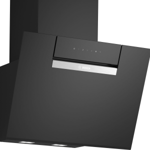 Campana decorativa - BOSCH DWK67FN60, 4 velocidades, 768 m³/h, 590 mm, Cristal negro