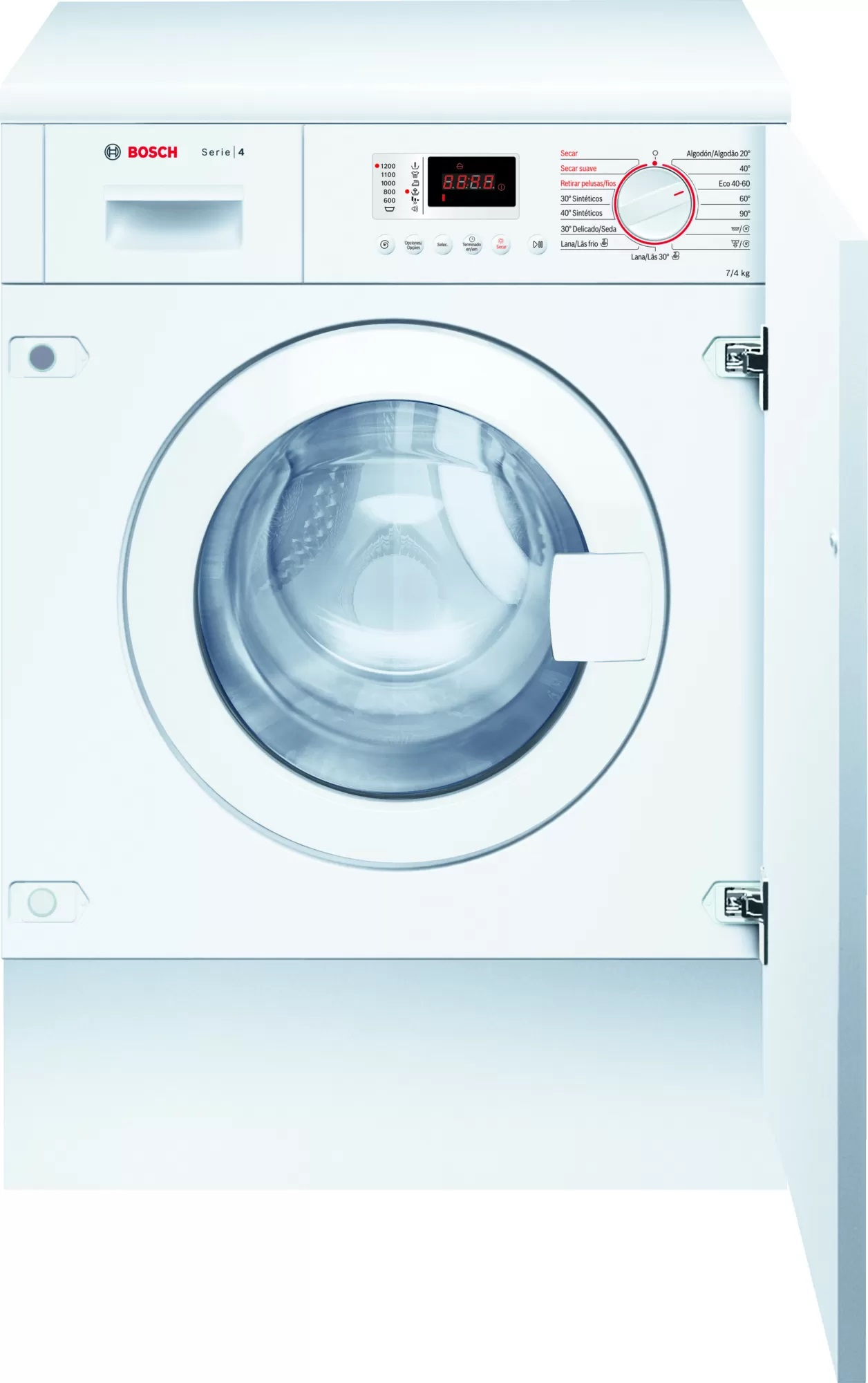 Lavadora - Secadora - BOSCH Serie 4 WKD24362ES, 7 kg + 4 kg, Blanco