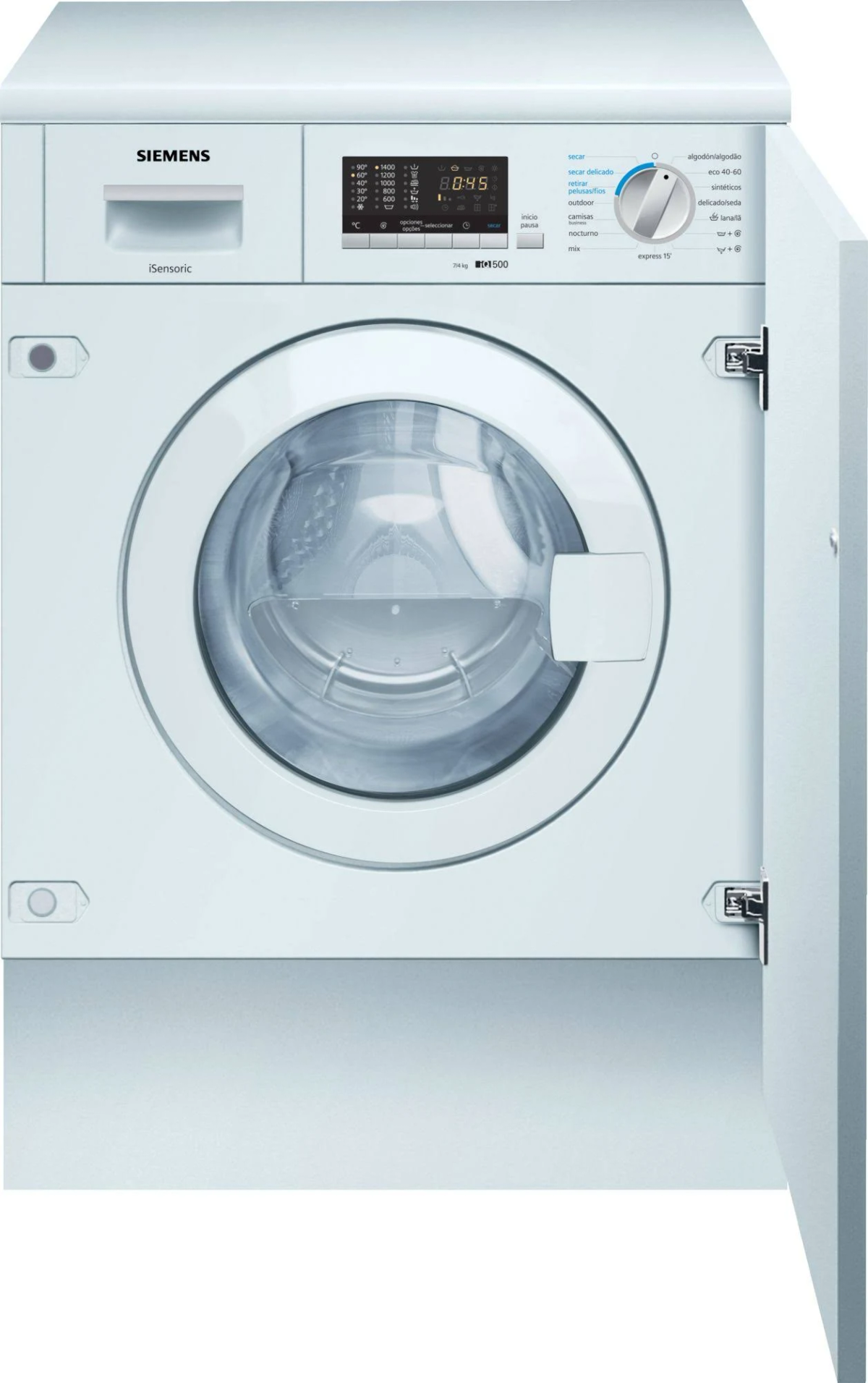 Lavadora secadora - SIEMENS iQ500 WK14D543ES, 7 kg + 4 kg, Blanco