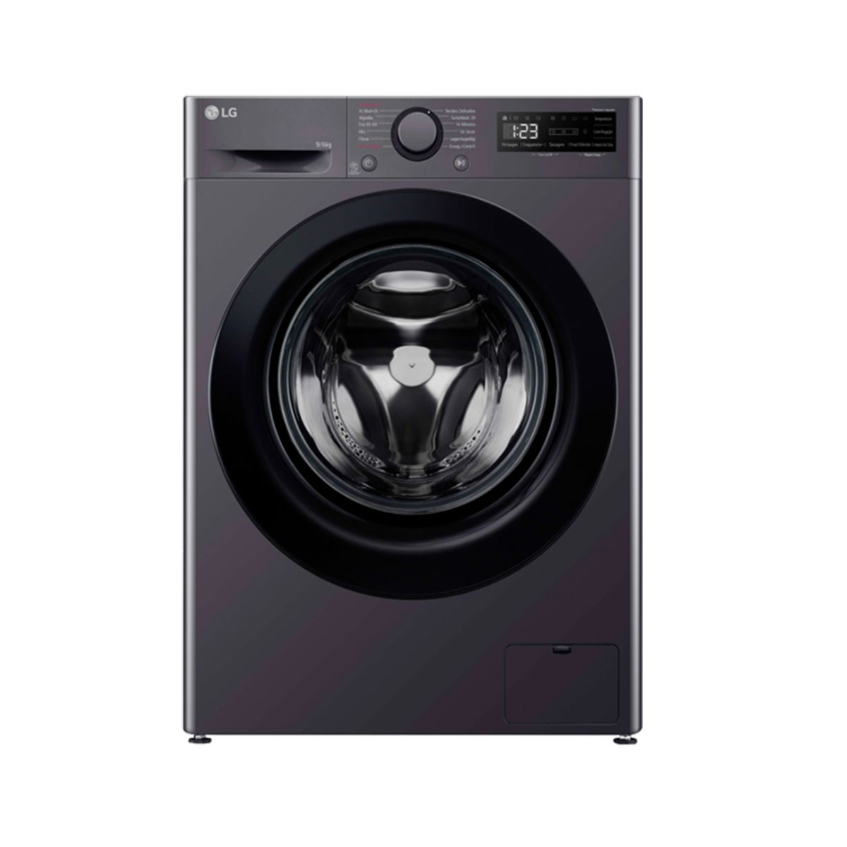 Lavadora y Secadora - LG F4DR509S6M, 9 kg + 6 kg, Negro