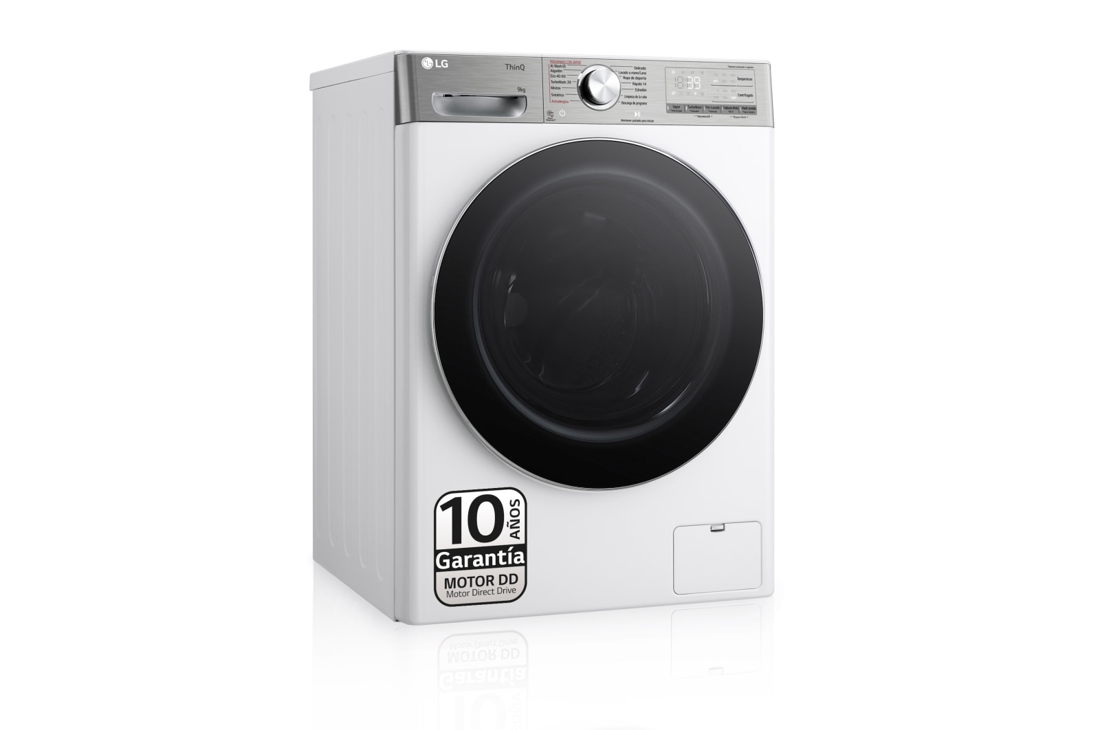 Lavadora carga frontal - LG F4WR9009A2W, 9 kg, 13 programas, Blanco